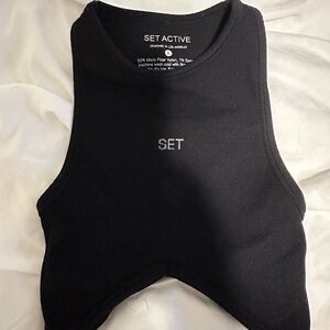 SET Active Jet Black Sleeveless Top